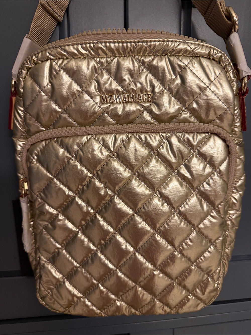 MZ Wallace Metro Crossbody bag in Platinum Metallic Gold. Size Large. Brand New. - Picture 6 of 16